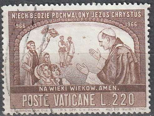 VATICAN CITY 1966 The 1000tj Anniversary of Christianity ULH CV R5.50 SG 482