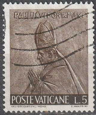 VATICAN CITY 1966 Work and Art ULH CV R3.30 SG 467