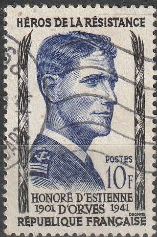 FRANCE 1957 Heroes of the Resistance ULH CV R16.50 SG 1330