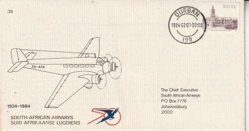 SAA FLIGHT COVER 39