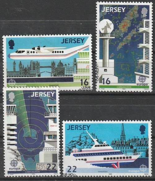 JERSEY 1988 EUROPA Stamps - Transportation and Communications UNH SG 443-6