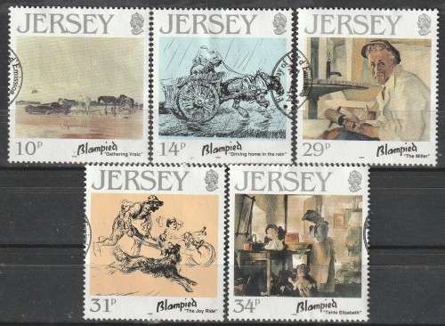 JERSEY 1986 The 100th Anniversary of the Birth of Edmond Blampieds FINE USED SG 397-401