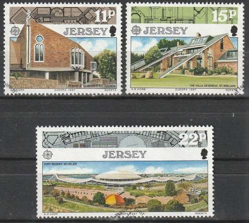 JERSEY 1987 EUROPA Stamps - Modern Architecture FINE USED SG 414-6
