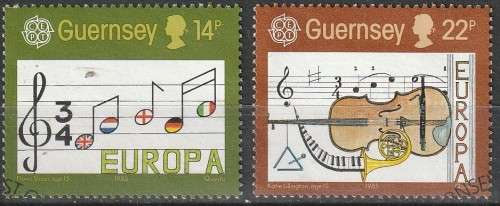GUERNSEY 1985 EUROPA Stamps - European Music Year FINE USED SG 340/1