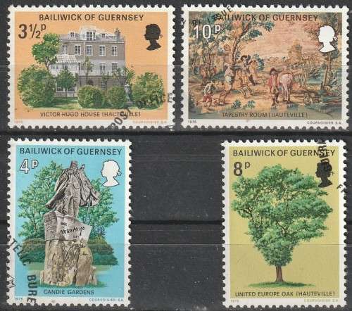GUERNSEY 1975 The exile of Victor Hugo on Guernsey FINE USED SG 126-9