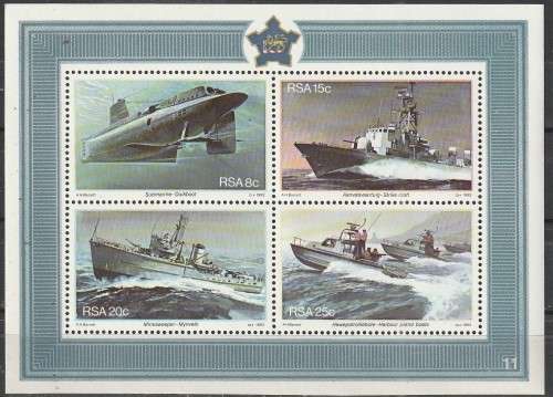 SOUTH AFRICA 1982 The 25th Anniversary of Simonstown as South African Naval Base UMM MINI SHEET