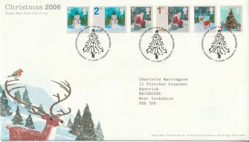 GB FDC 2006 Merry Christmas - Self-Adhesive Stamps