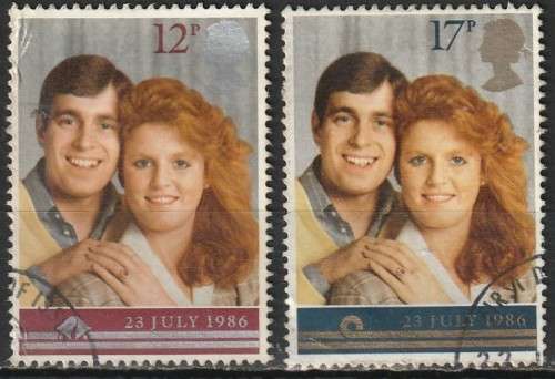 GB 1986 Wedding of Prince Andrew and Sarah Ferguson FINE USED SG 1333/4