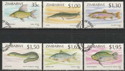ZIMBABWE 1994 Fish FINE USED SG 864-9