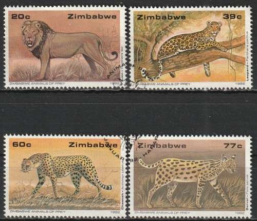 ZIMBABWE 1992 Wildlife Conservation - Big Cats FINE USED SG 822-5
