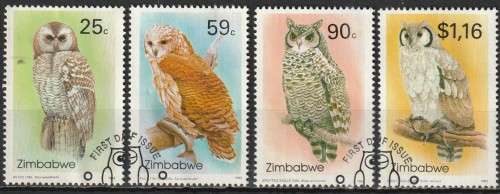 ZIMBABWE 1993 Owls FINE USED SG 850-3