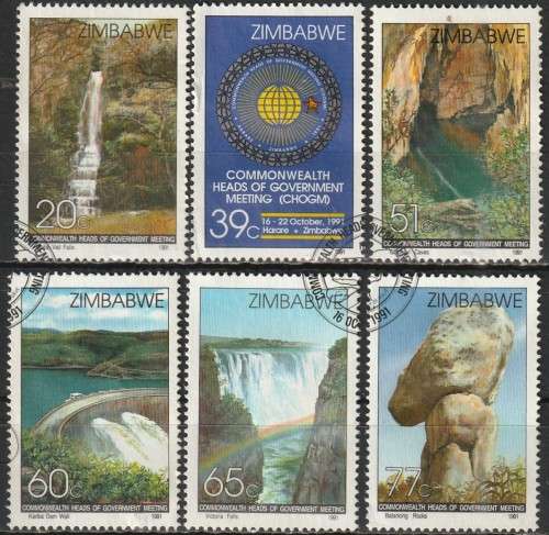 ZIMBABWE 1991 Commonwealth Heads of Government Meeting, Harare FINE USED SG 815-21