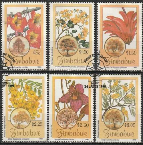 ZIMBABWE 1996 Indigenous Flowering Trees FINE USED SG 918-23
