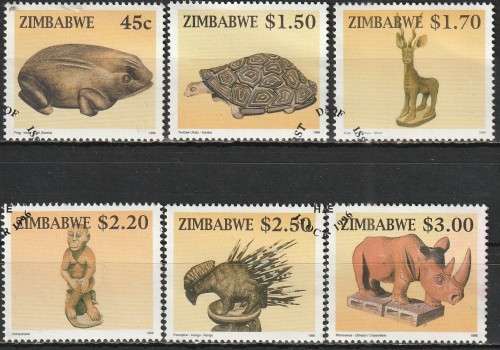 ZIMBABWE 1996 Animal Wood Carvings FINE USED SG 932-7