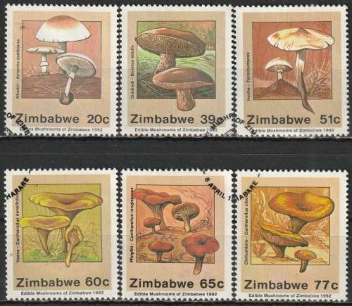 ZIMBABWE 1992 Edible Mushrooms FINE USED SG 826-31