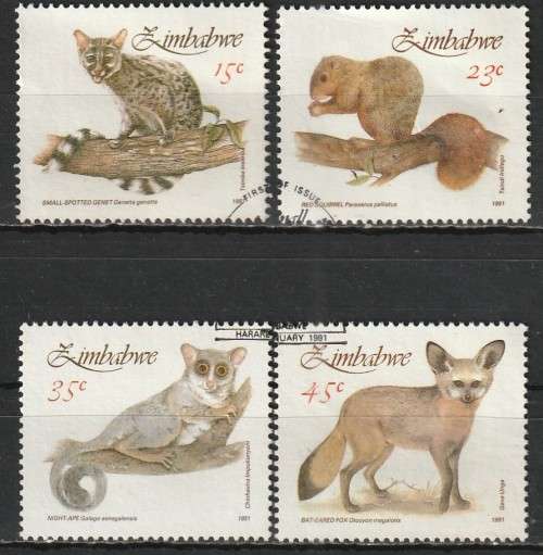 ZIMBABWE 1991 Small Mammals FINE USED SG 800-3