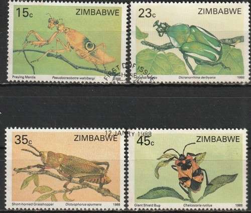 ZIMBABWE 1988 Insects FINE USED SG 724-7