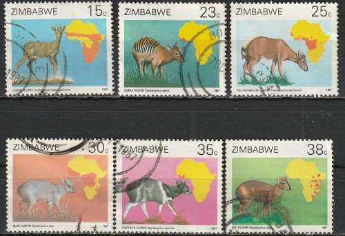 ZIMBABWE 1987 Duikers of Africa Survey FINE USED SG 718-23