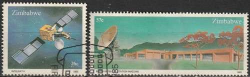 ZIMBABWE 1985 Earth Satellite Station - Mazowe FINE USED SG 657/8