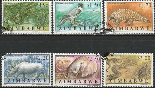 ZIMBABWE 1997 The 10th Convention on International Trade in Endangered Species FINE USED SG 942-7