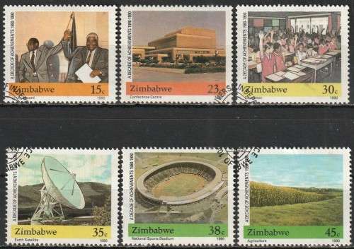 ZIMBABWE 1990 The 10th Anniversary of Independence FINE USED SG 886-91