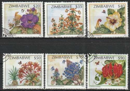 ZIMBABWE 2002 Wild Flowers FINE USED SG 1093-9