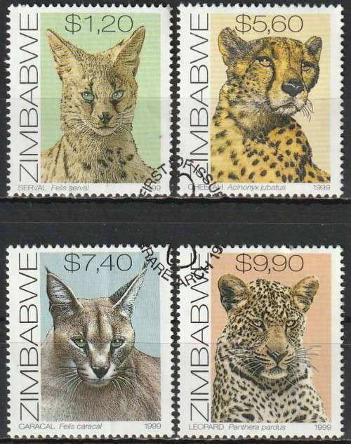 ZIMBABWE 1999 Cats FINE USED SG 984-7