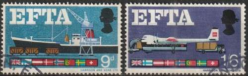 GB 1967 Loading Plane from Trucks and Flags of EFTA Members FINE USED SG 715/6