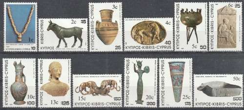 CYPRUS 1983 Archaeological Treasures Stamps of 1980 Overprinted FINE MINT SG 607-18