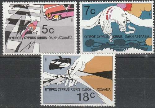 CYPRUS 1986 Tourism Stamps of 1985 Surcharged FINE MINT SG 689-91