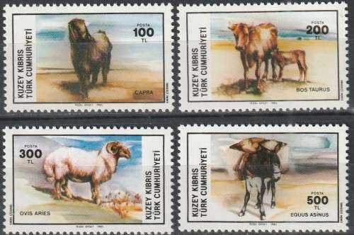 TURKISH CYPRUS 1985 Animals FINE MINT SG 168-71