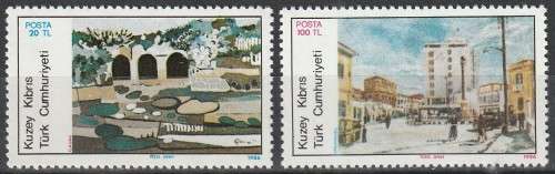 TURKISH CYPRUS 1986 Paintings FINE MINT SG 176/7