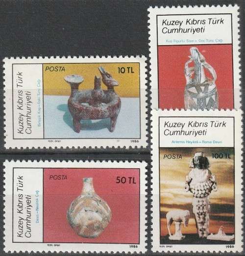 TURKISH CYPRUS 1986 Archaelogi FINE MINT SG 189-92