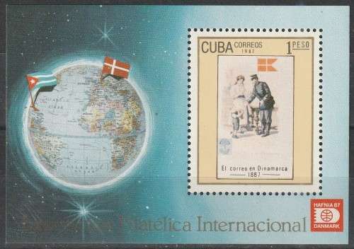 CUBA 1987 International Stamp Exhibition `HAFNIA `87` - Copenhagen, Denmark FINE MINT SG MS3273