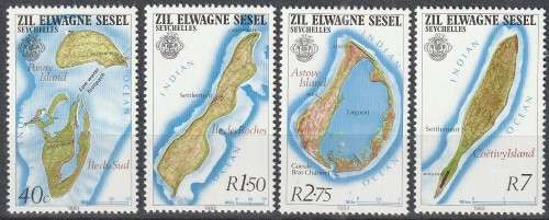 SEYCHELLES ZIL ELWAGNE SESEL 1983 Maps FINE MINT SG 48-51