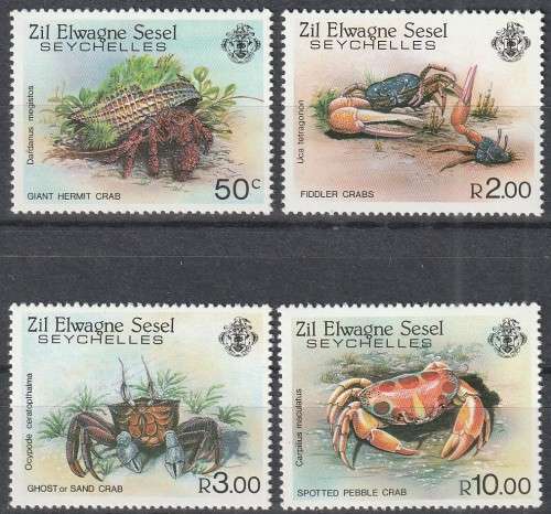 SEYCHELLES ZIL ELWAGNE SESEL 1984 Crabs FINE MINT SG 87-90