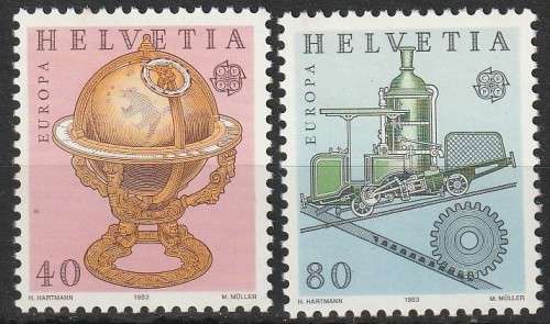 SWITZERLAND 1983 EUROPA Stamps - Inventions FINE MINT SG 1054/5