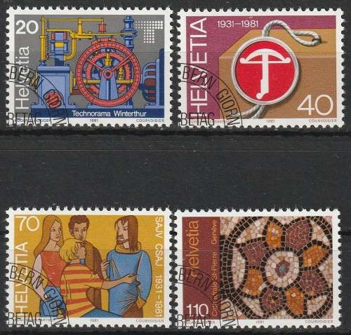 SWITZERLAND 1981 Anniversaries FINE USED SG 1017-20