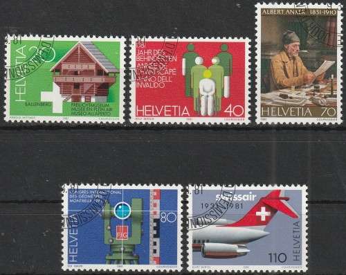 SWITZERLAND 1981 ANNIVERSARIES FINE USED SG 1002-6