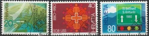 SWITZERLAND 1980 The 100th Anniversary of the Swiss Meteorological Institution FINE USED SG 999-1001
