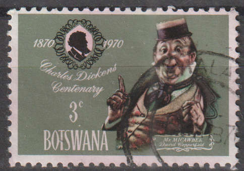 BOTSWANA  1970 The 100th Anniversary of the Death of Charles Dickens, 1812-1870  ULH SG 265