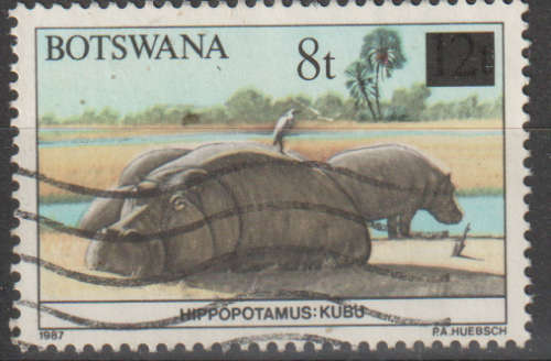 BOTSWANA 1992 Animals of Botswana Stamps of 1987 Surcharged ulh SG 725