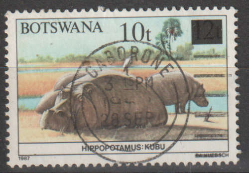 BOTSWANA 1992 Animals of Botswana Stamps of 1987 Surcharged ulh SG 726