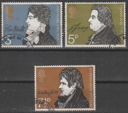 GB 1971 Famous Writers FINE USED SG 884-6