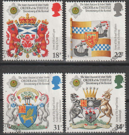 GB 1987 The 300th Anniversary of the Revival of the Order of Thistle FINE USED SG 1363-6