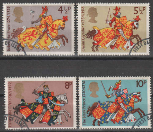 GB 1974 Medieval Knights FINE USED SG 958-61