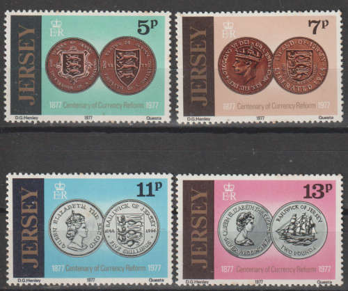 JERSEY 1977 The 100th Anniversary of the Currency Reform UMM SG 171-4