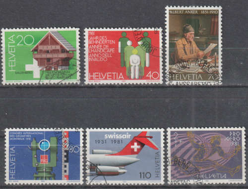 SWITZERLAND 1981 ANNIVERSARIES ULH SG 1002-6
