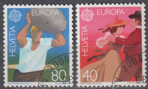 SWITZERLAND 1981 EUROPA Stamps - Folklore ULH SG 1008/9
