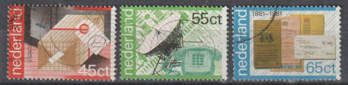 NETHERLANDS 1981 The 100th Anniversary of the Postal and Telegraph Services ULH SG 1357-59